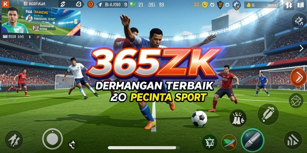 Tangkapan layar 365ZK yang menunjukkan aksi permainan olahraga yang seru.