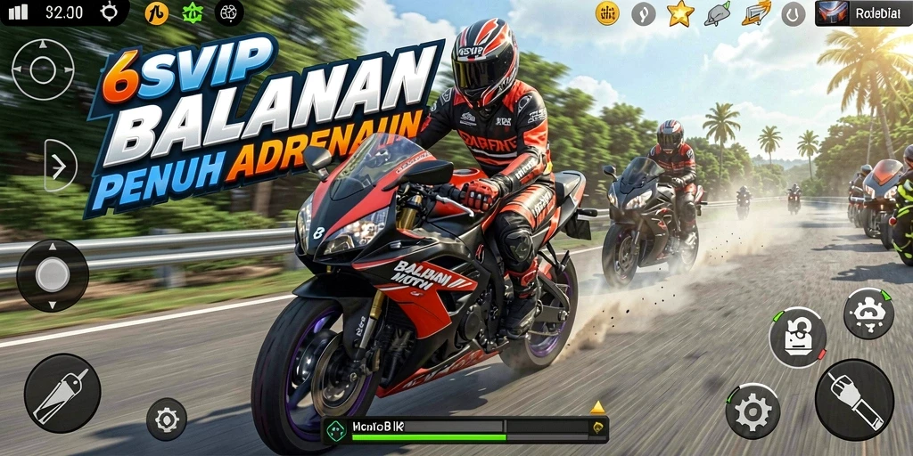 Gameplay seru balapan motor di 6SVIP.