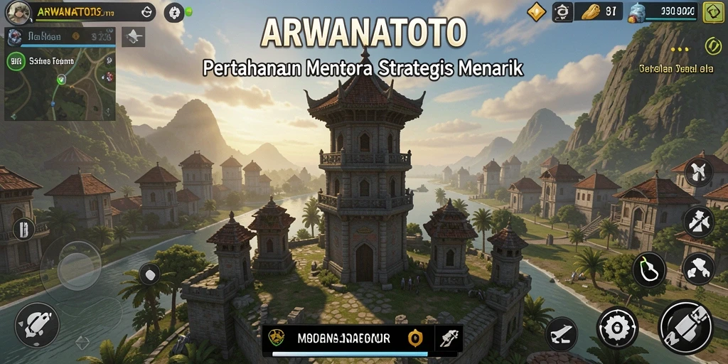 Screenshot menampilkan aksi seru di ARWANATOTO dengan gameplay Tower Defense yang menegangkan.