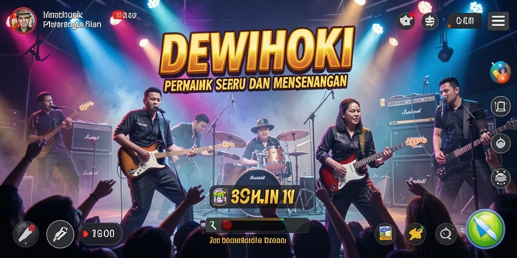 Tampilan gameplay DEWIHOKI yang menarik dengan berbagai pilihan lagu.