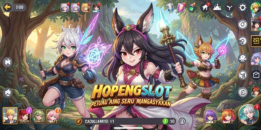 Tampilan menarik dari gameplay HOPENGSLOT di dunia Anime.
