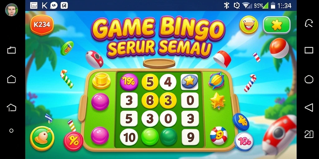Tampilan gameplay K234 yang mengasyikkan saat bermain Bingo.