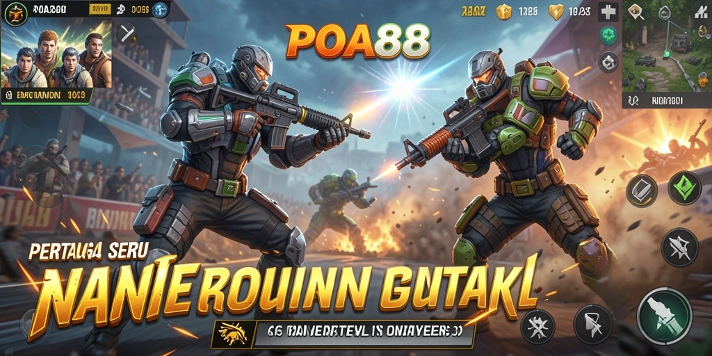 Tampilan seru gameplay POA88 dalam pertarungan Battle Royale.
