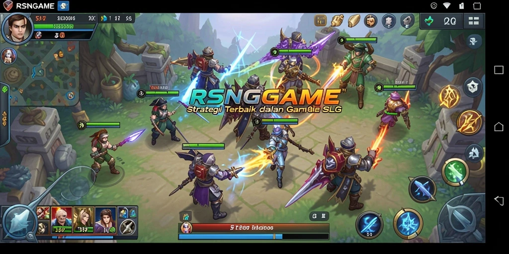 Tangkapan layar gameplay RSNGAME menampilkan aksi seru di dalam pertempuran SLG.